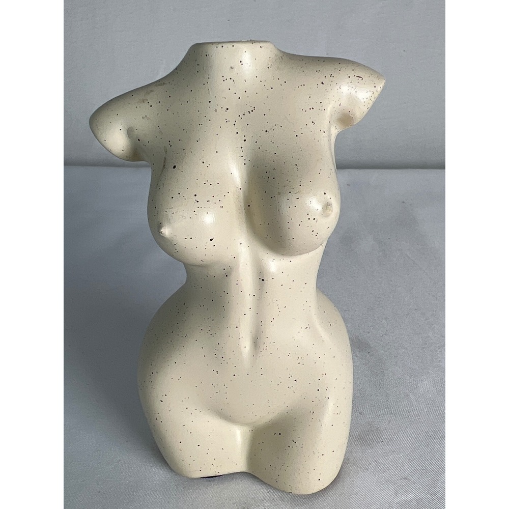 Speckled Unbranded Female Torso Bud Vase Unisex Small Cream Excellent